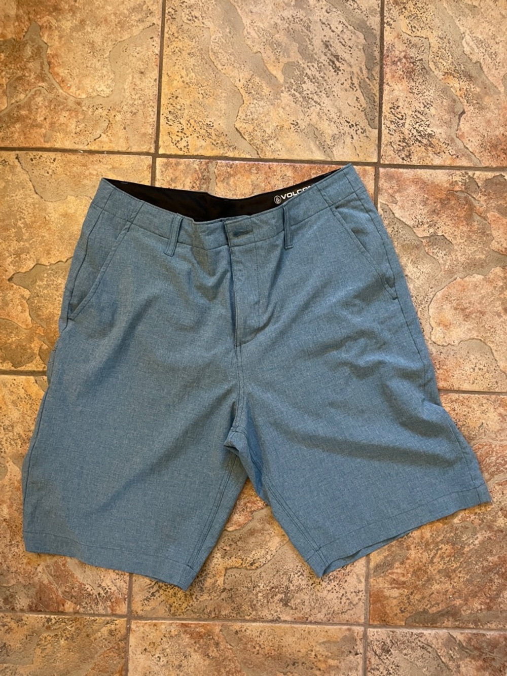 Volcom Men's Slate Blue Flat Front Shorts